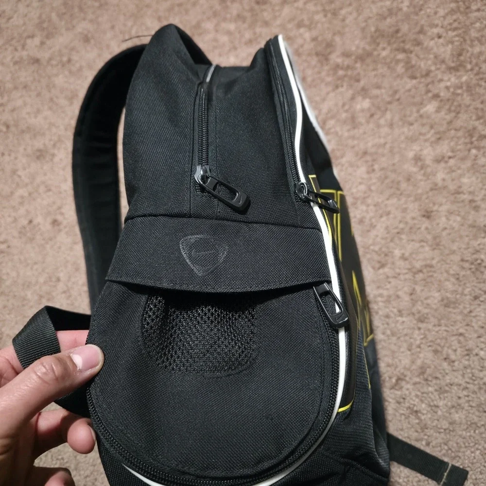 Nike‎ Center Swoosh Backpack Black Yellow White School Work College Gym Book Bag